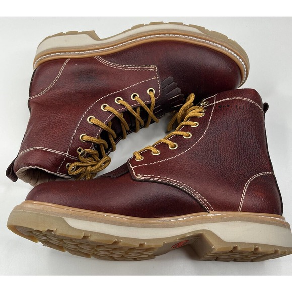 NEW Rega Leather Lace Up Work Boots Size 6.5 Men’s Red main image 8